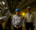 Dr. Mario Livio and Dr. Andy Lankford in the tunnel at the LHC